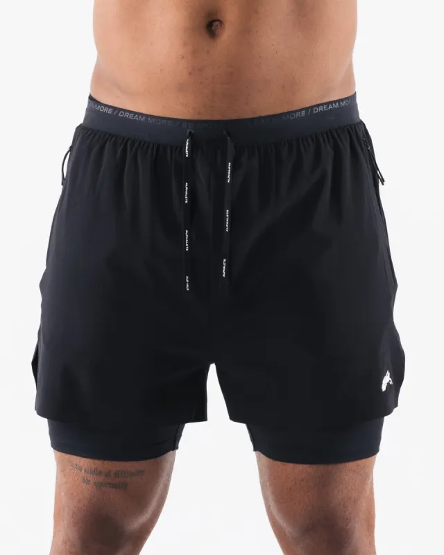 Elite Swift Short 5" - Black / White sold by Alphalete