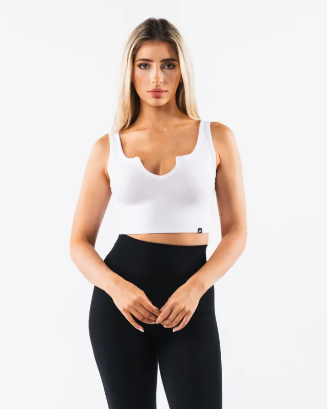 OT Slit Tank - White sold by Alphalete