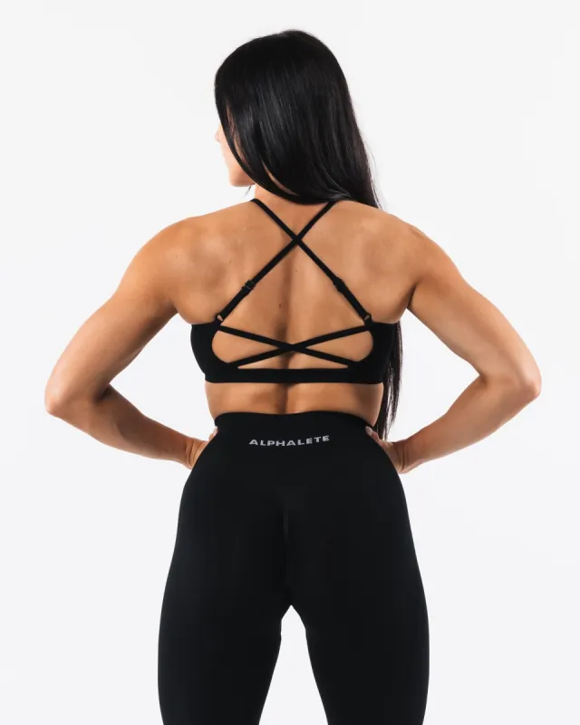 Amplify Back Cross Bra - Black sold by Alphalete