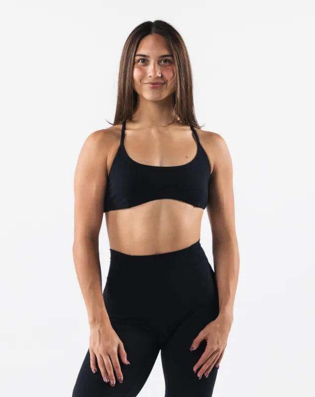 Aura Strappy Bra - Black sold by Alphalete