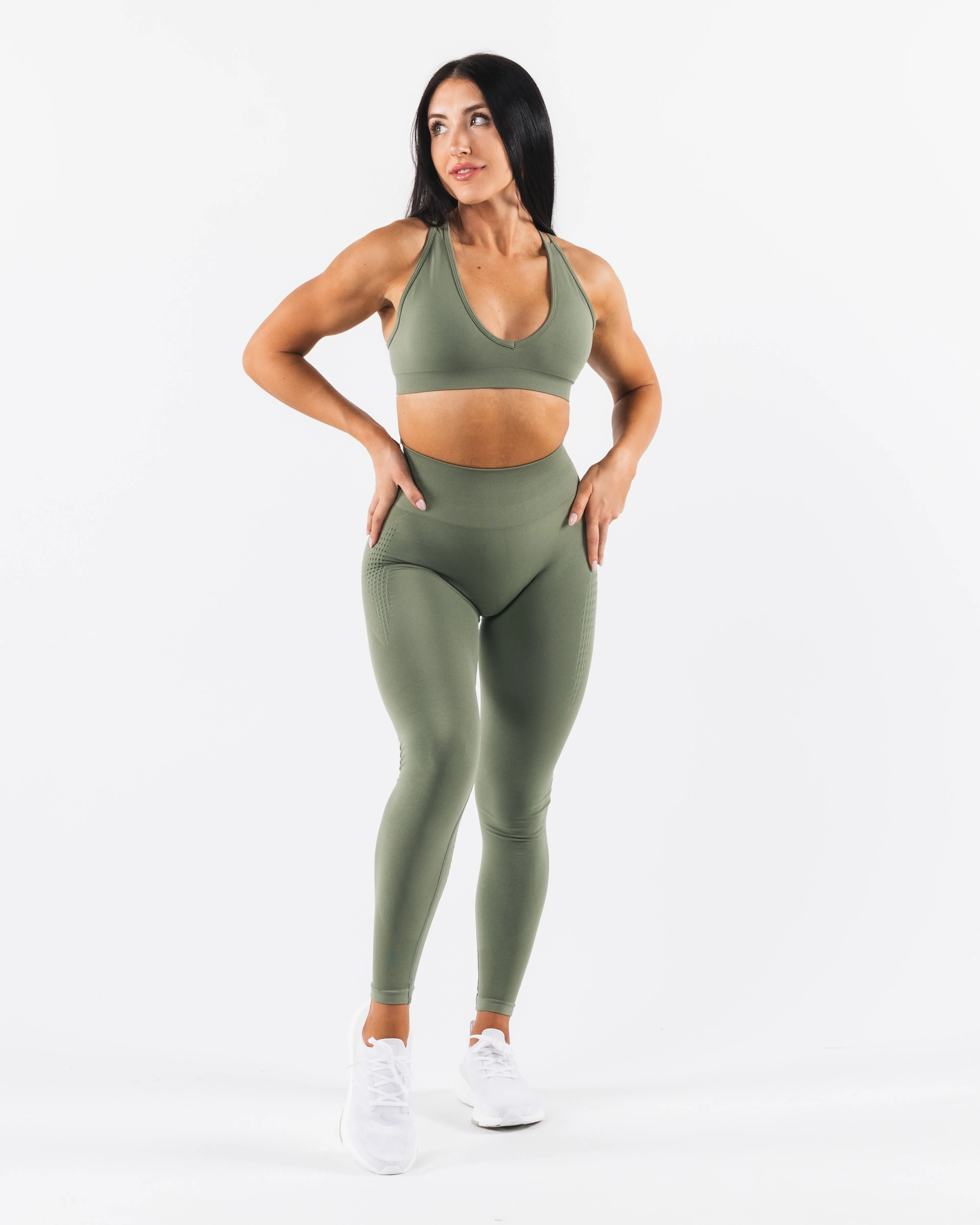 Amplify Deep V Bra - Noble Green sold by Alphalete product image thumbnail 3