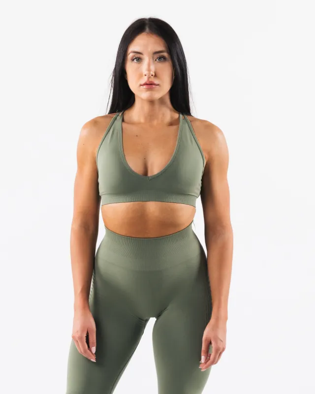 Amplify Deep V Bra - Noble Green sold by Alphalete