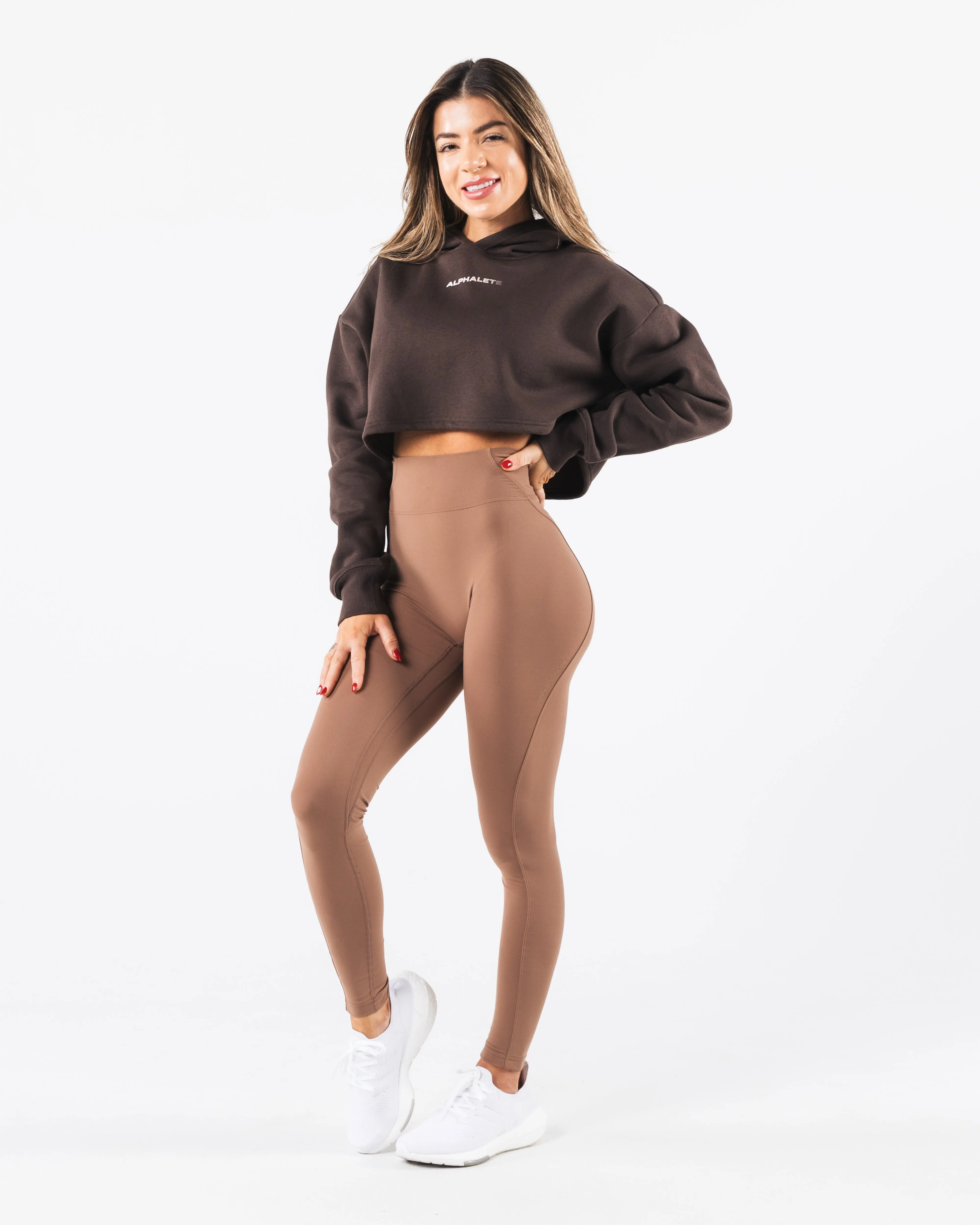 Trilogy Crop Hoodie - Pewter sold by Alphalete product image thumbnail 2