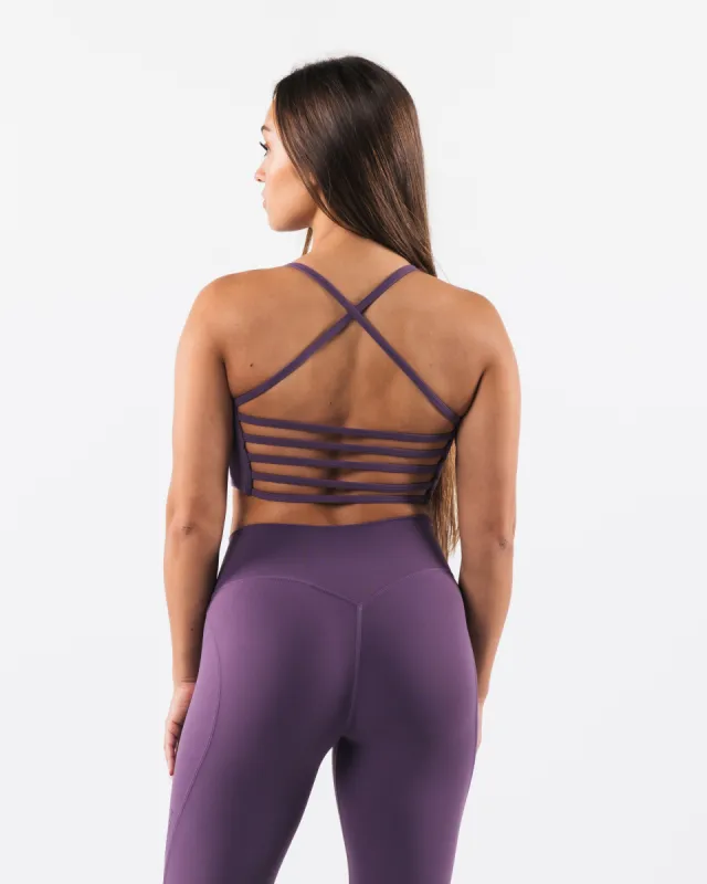 Aura Strappy Longline Bra - Aster sold by Alphalete