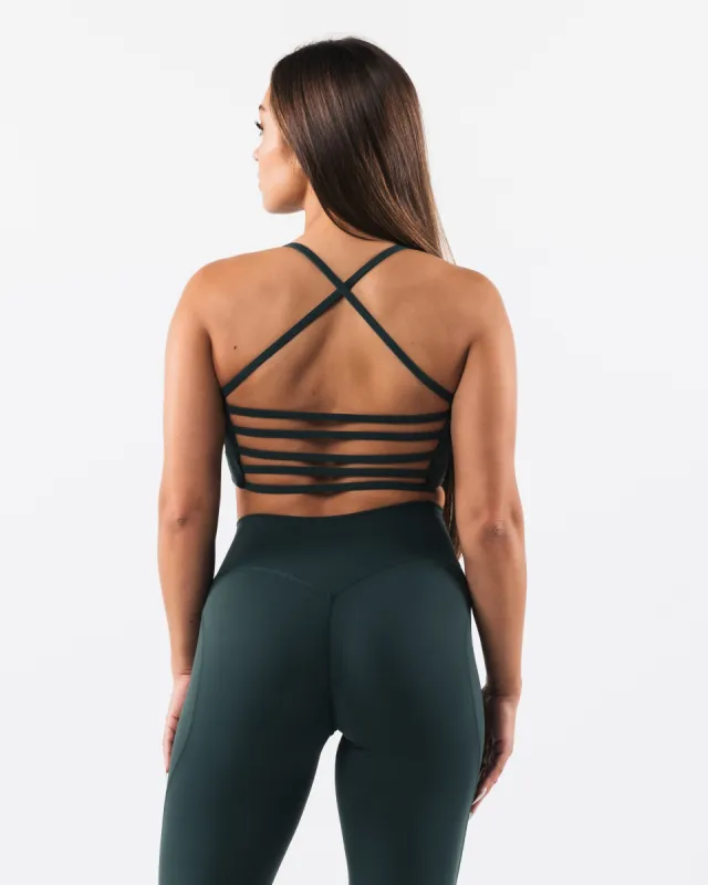 Aura Strappy Longline Bra - Cypress sold by Alphalete