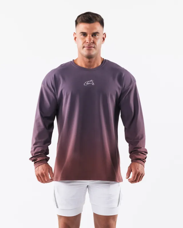 Wolf Head LS Tee - Dusty Rose Gradient sold by Alphalete