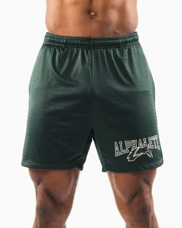 Wolf Head Mesh Short 6" - Evergreen sold by Alphalete