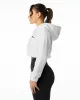 Classic Capital Crop Hoodie - White sold by Alphalete