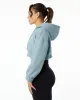 Classic Capital Crop Hoodie - Fog Blue sold by Alphalete
