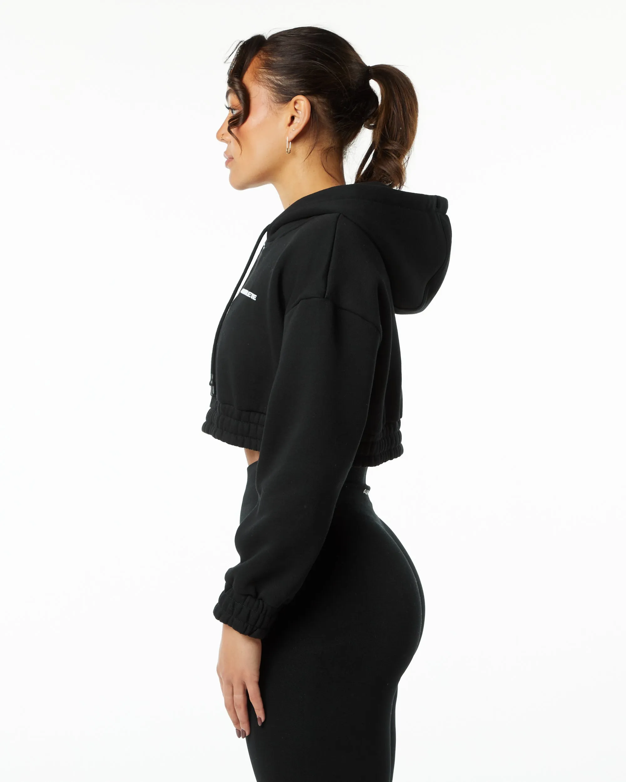 Classic Capital Crop Hoodie - Black sold by Alphalete product image thumbnail 2