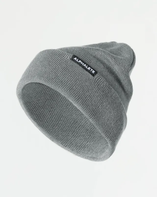 Essential Foldover Beanie - Medium Grey sold by Alphalete