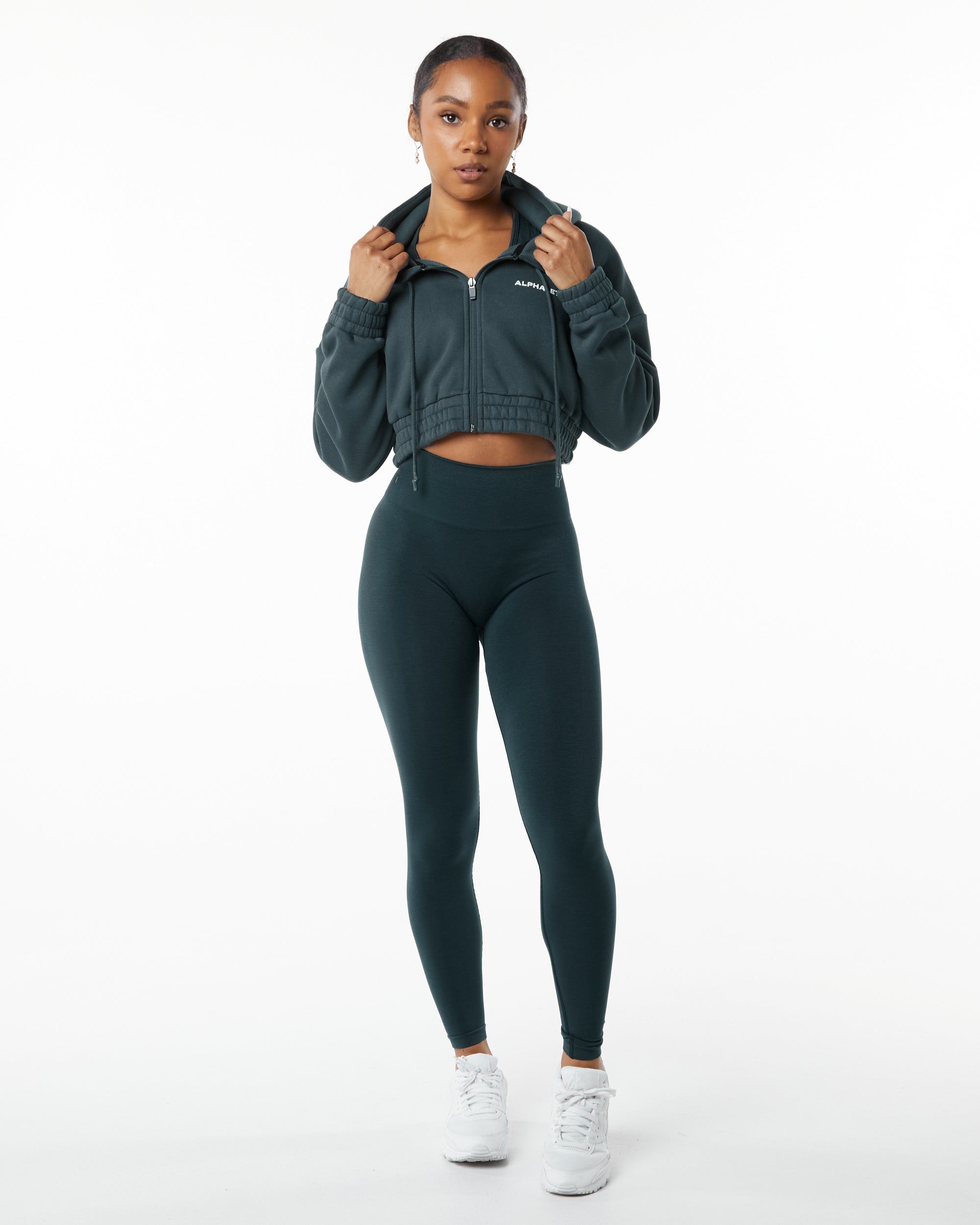 Classic Capital Full-Zip Crop Jacket - Ocean sold by Alphalete product image thumbnail 2