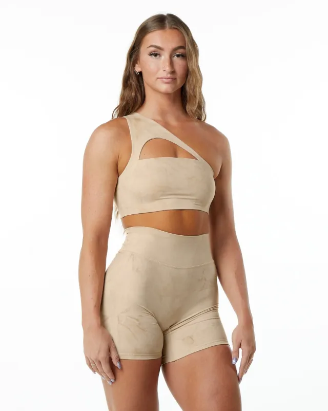 Alphalux Asymmetrical Bra - Hazelnut made by Alphalete