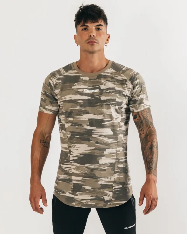 Velocity Tee - Tan Canvas Camo sold by Alphalete