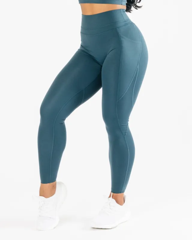 Alphalux Force Legging - Petrol Blue sold by Alphalete