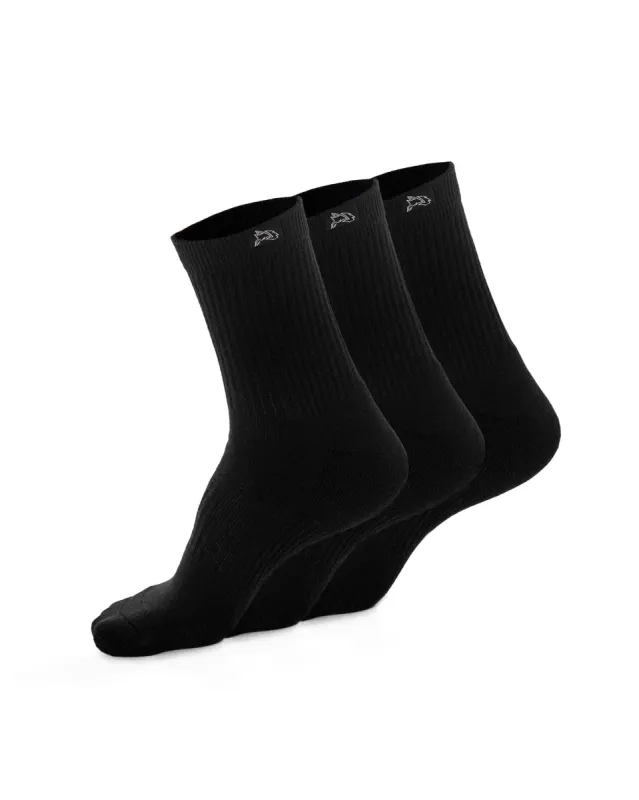 Wolf Head Crew Sock 3pk - Black sold by Alphalete
