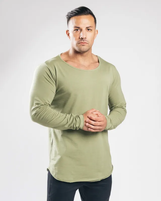 Essential Long Sleeve Scoop Tee - Tactical Green sold by Alphalete