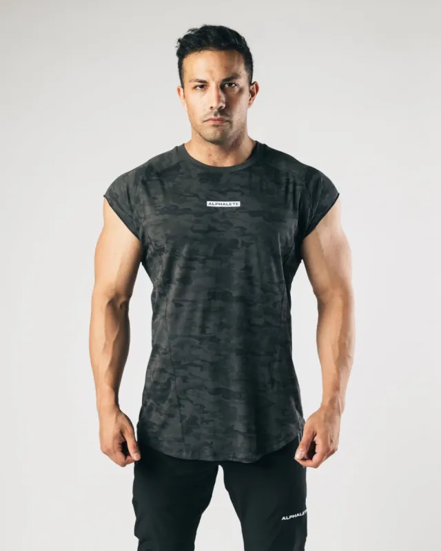Velocity Sleeveless Tee - Black Camo sold by Alphalete