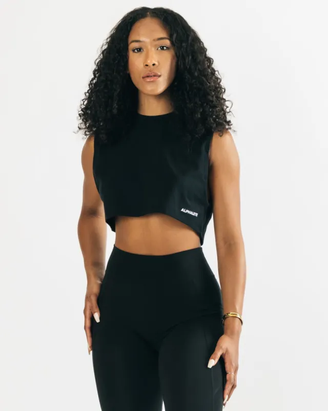 Heavy Cotton Cropped Cutoff - Black sold by Alphalete
