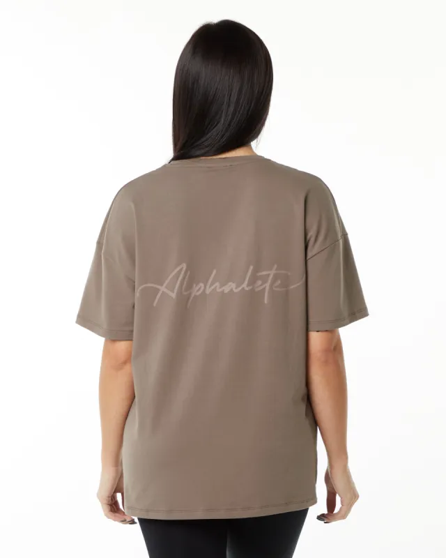 Signature Oversized Tee - Mocha sold by Alphalete