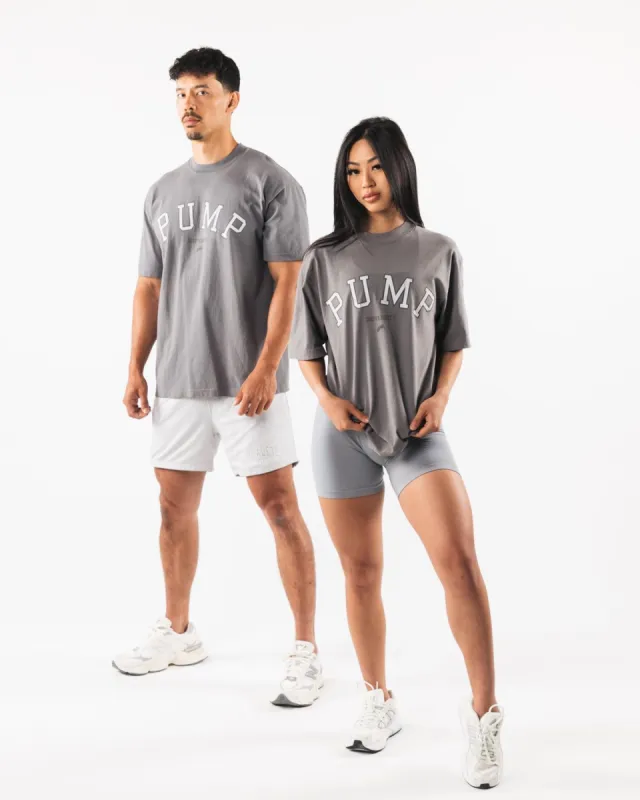 Pump University Tee - Charcoal sold by Alphalete