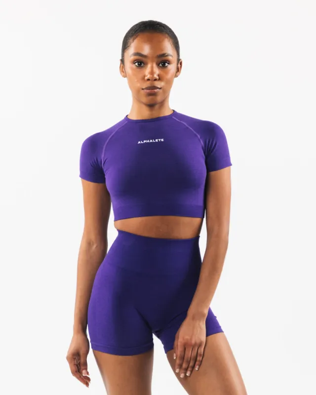 Amplify SS Crop - Electric Purple sold by Alphalete
