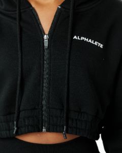 Classic Capital Full-Zip Crop Jacket - Black sold by Alphalete