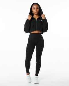 Classic Capital Full-Zip Crop Jacket - Black sold by Alphalete