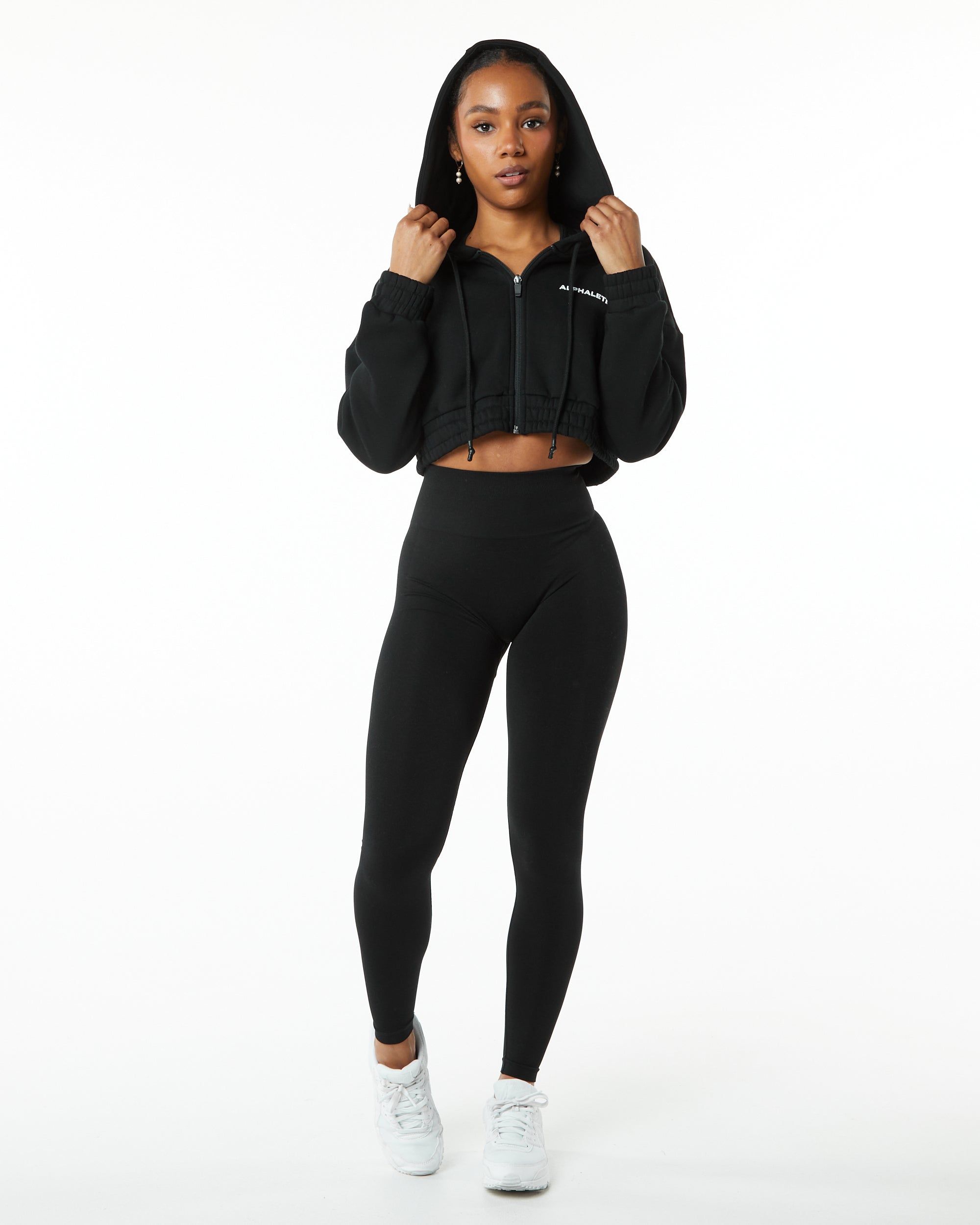 Classic Capital Full-Zip Crop Jacket - Black sold by Alphalete product image thumbnail 2