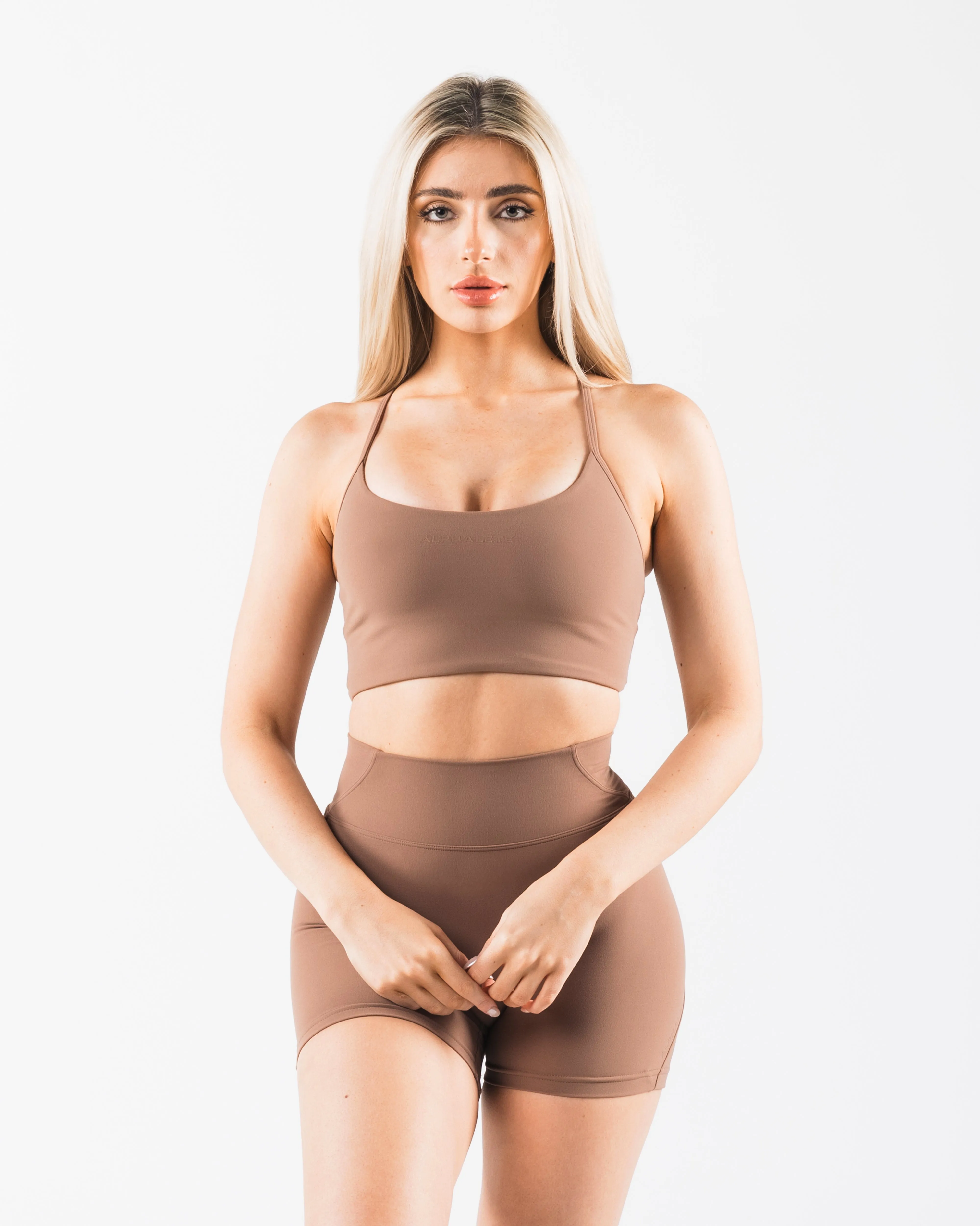Aura Strappy Longline Bra - Oak sold by Alphalete product image thumbnail 2