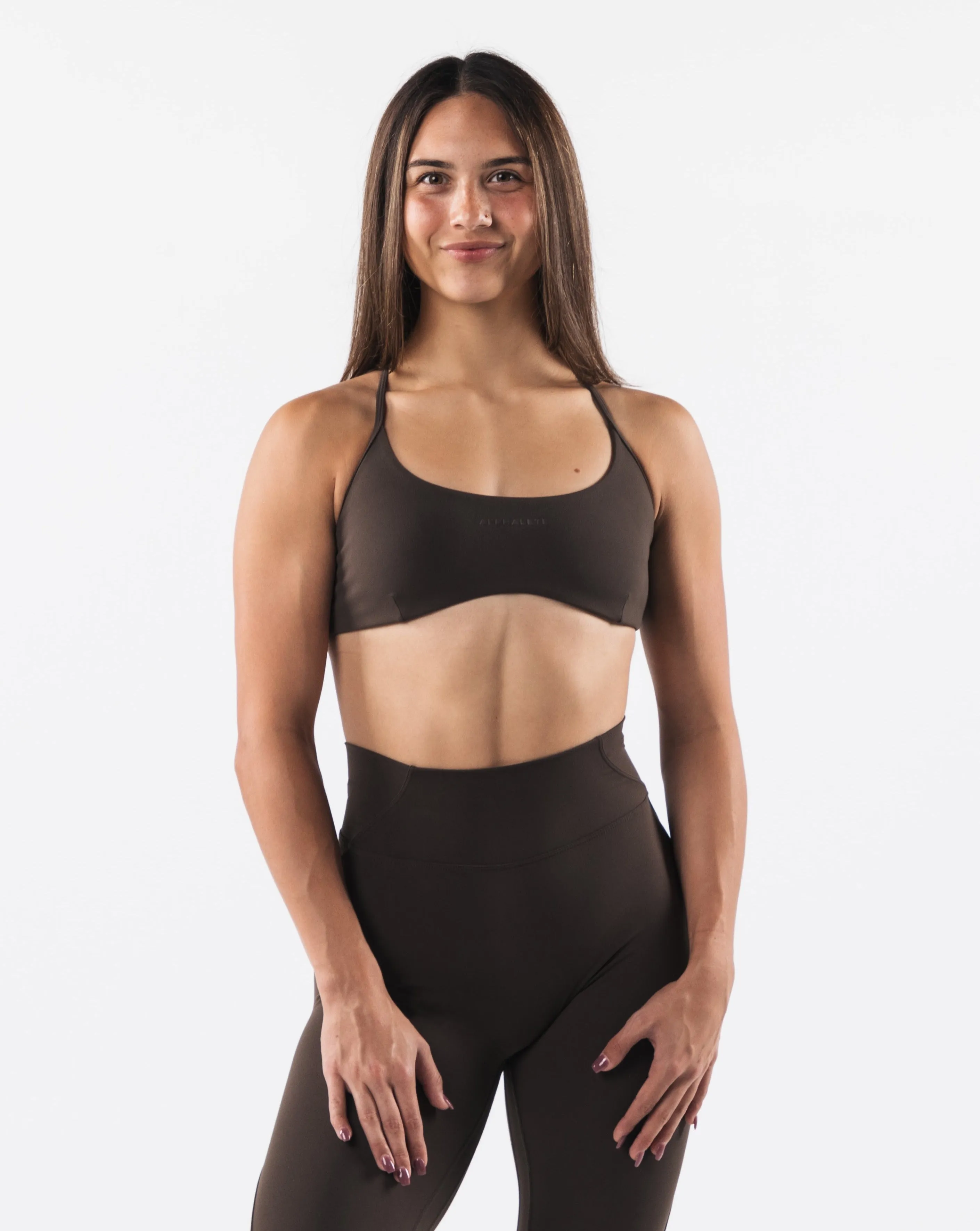 Aura Strappy Bra - Cashmere sold by Alphalete
