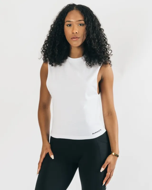 Heavy Cotton Cutoff - White sold by Alphalete