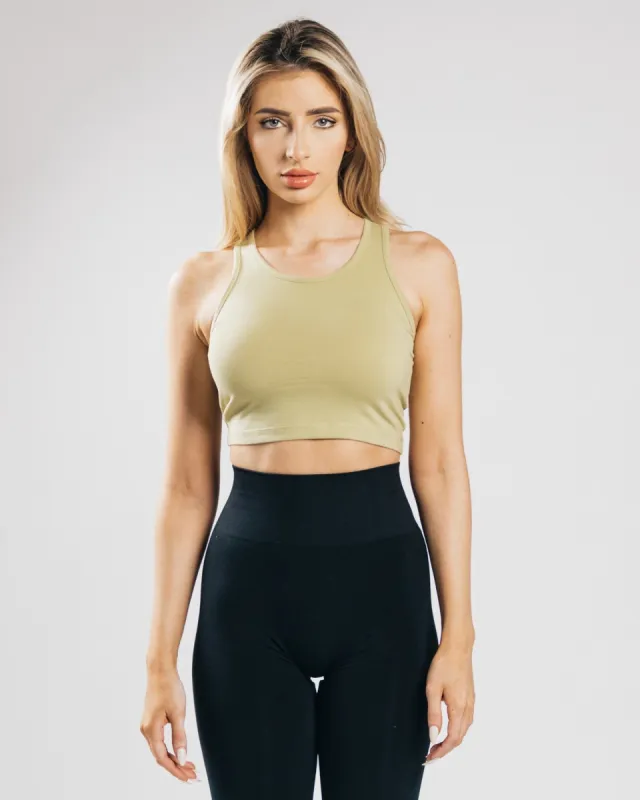 Essential Crop Tank - Light Olive sold by Alphalete