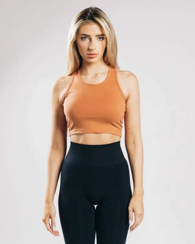 Essential Crop Tank - Clay sold by Alphalete