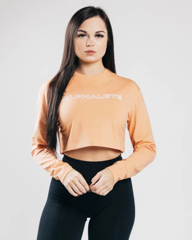 Outlined Long Sleeve Crop - Orange Frost sold by Alphalete
