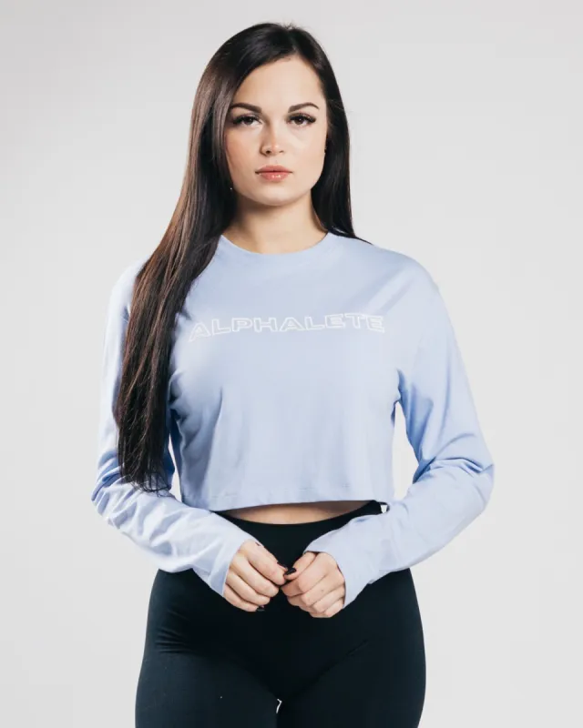 Outlined Long Sleeve Crop - Ice Blue sold by Alphalete