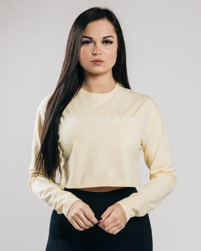 Outlined Long Sleeve Crop - Sea Salt sold by Alphalete
