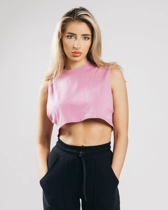 Heavy Cotton Cropped Cutoff - Pastel Pink sold by Alphalete