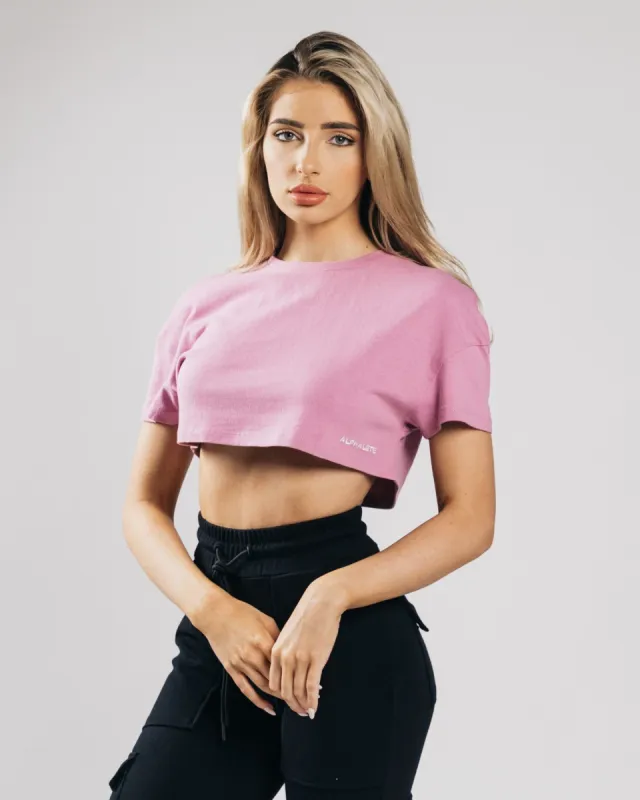 Heavy Cotton Dropped Shoulder Crop - Pastel Pink sold by Alphalete