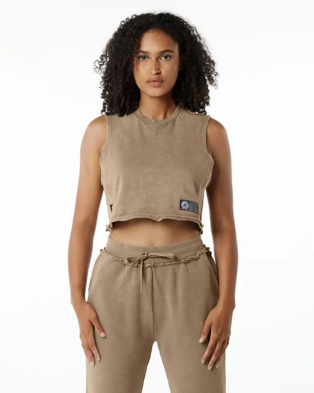 Very Terry Crop Cutoff - Smokey Quartz sold by Alphalete