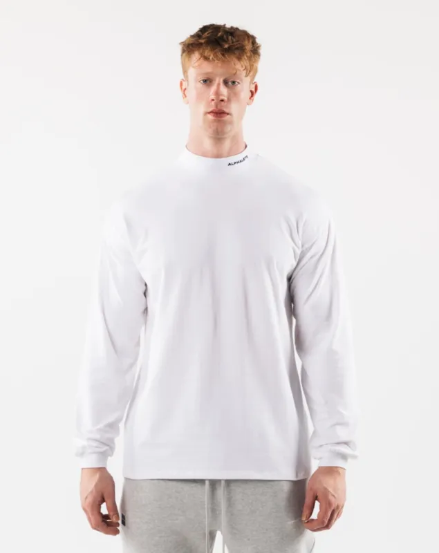 Brushed Core Mock Neck LS - White sold by Alphalete