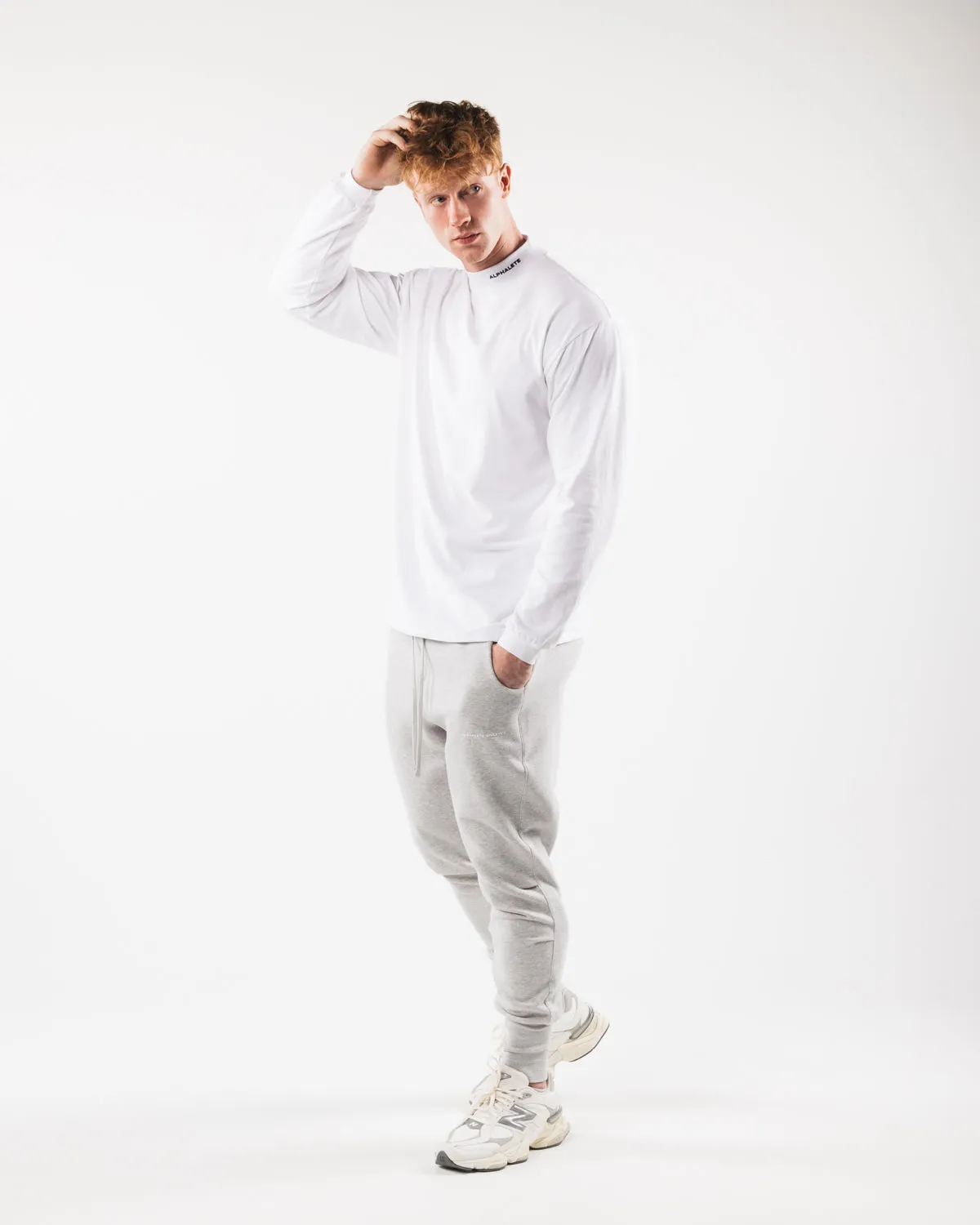 Brushed Core Mock Neck LS - White sold by Alphalete product image thumbnail 2