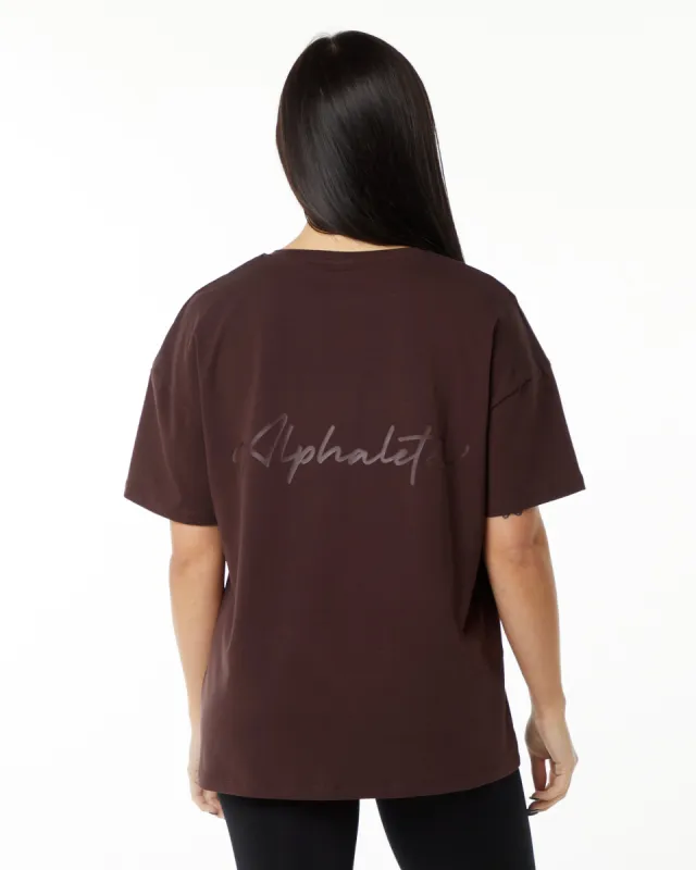Signature Oversized Tee - Burgundy sold by Alphalete