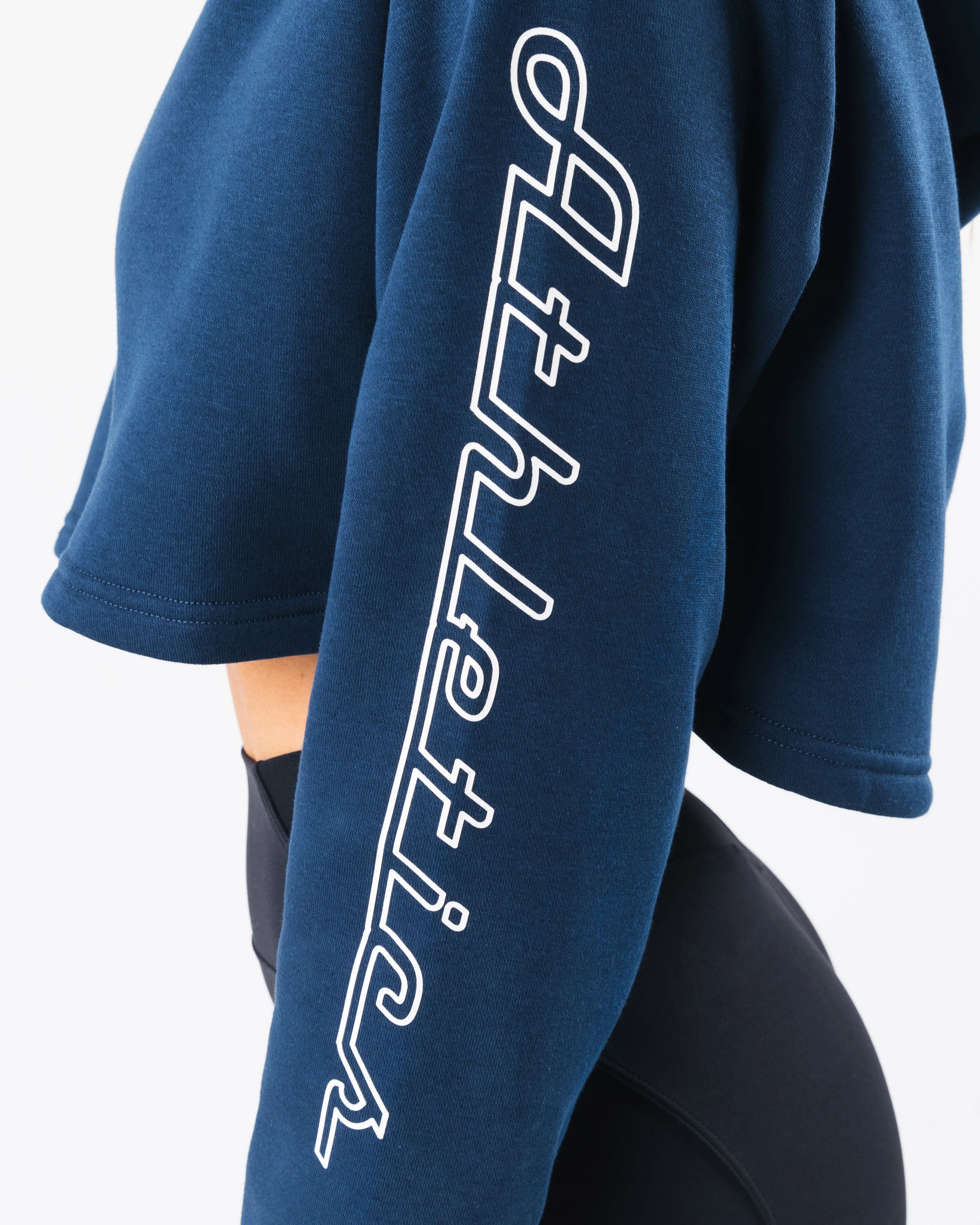 Trilogy Crop Hoodie - Denim sold by Alphalete product image thumbnail 5