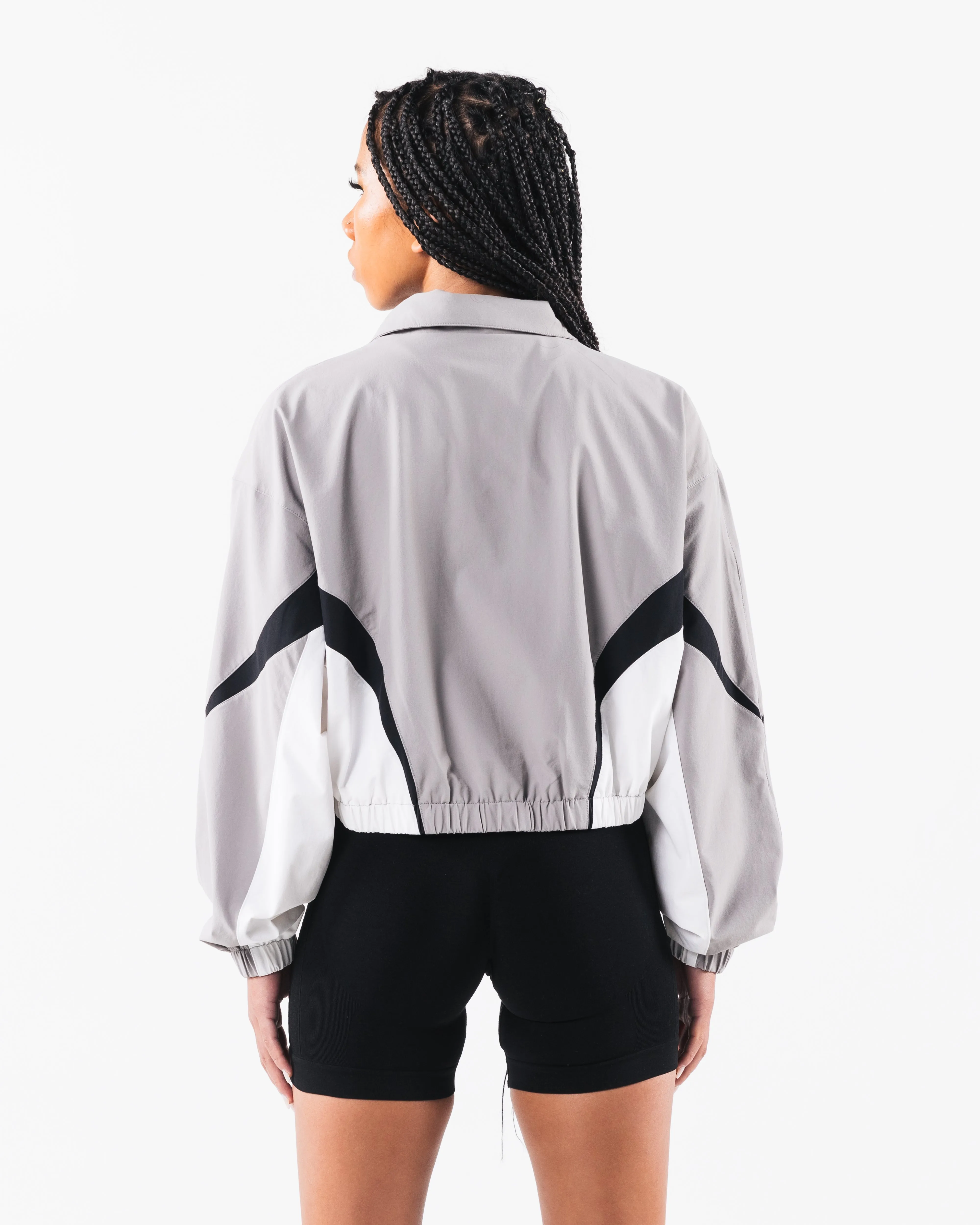 Retro Crop Jacket - Smoke / White sold by Alphalete product image thumbnail 4