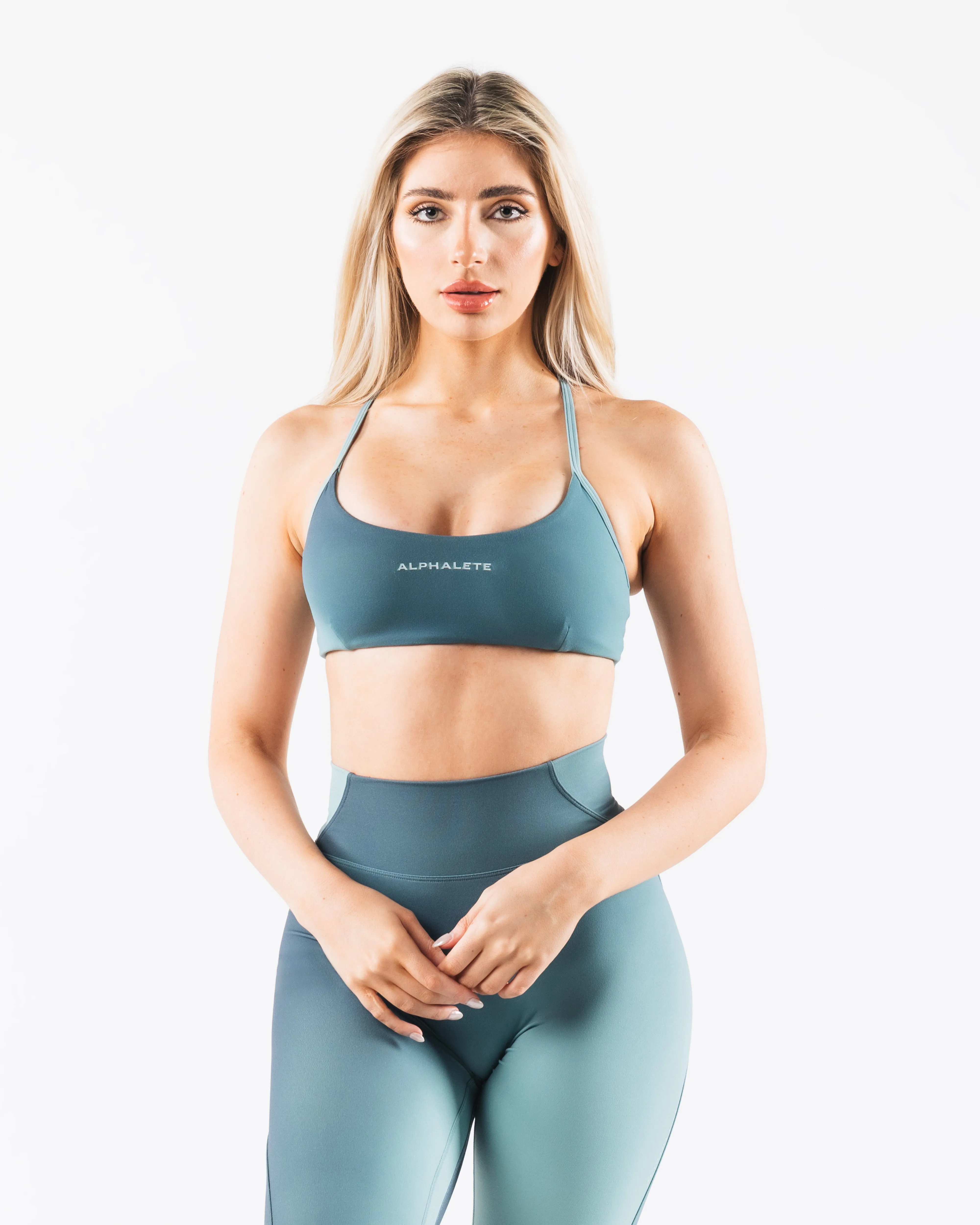 Aura 3 Strap Bra - Aura Glacier Print sold by Alphalete