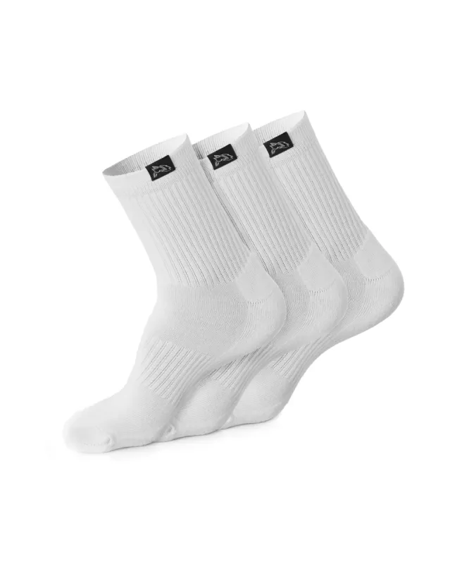 Wolf Head Crew Sock 3pk - White sold by Alphalete