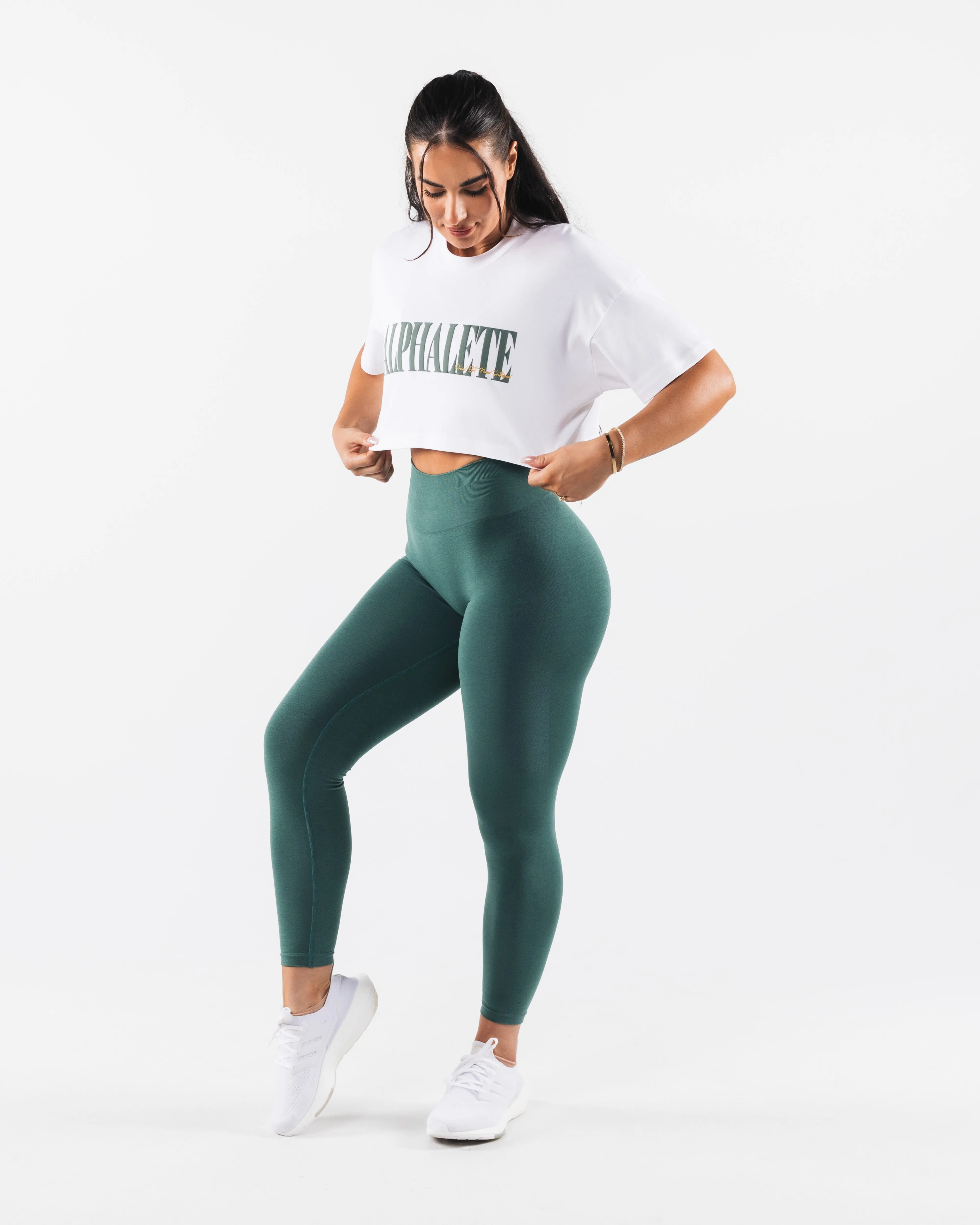 Republic Crop Tee - White sold by Alphalete product image thumbnail 2