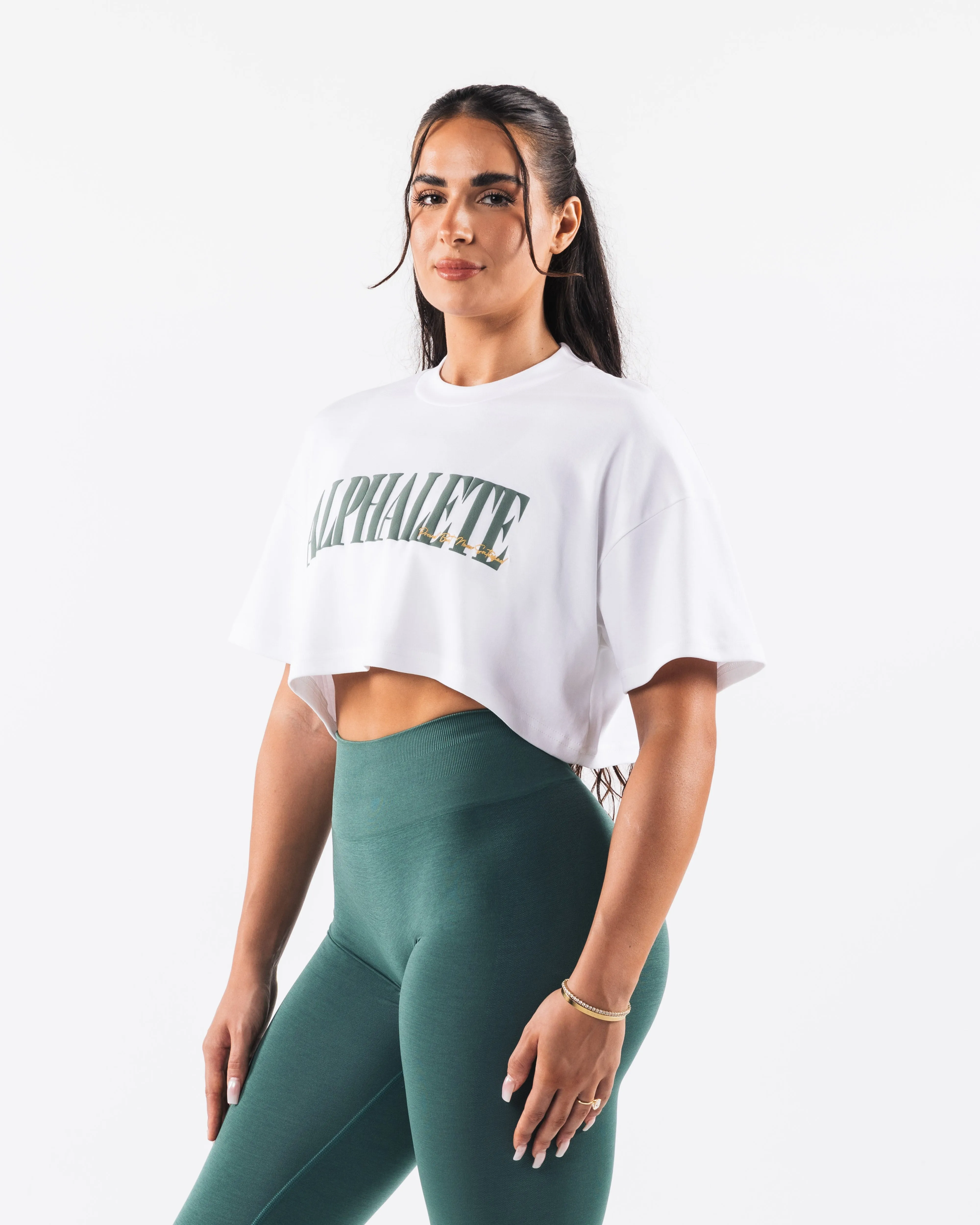Republic Crop Tee - White sold by Alphalete product image thumbnail 3