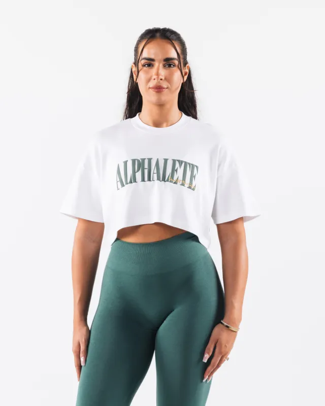 Republic Crop Tee - White sold by Alphalete